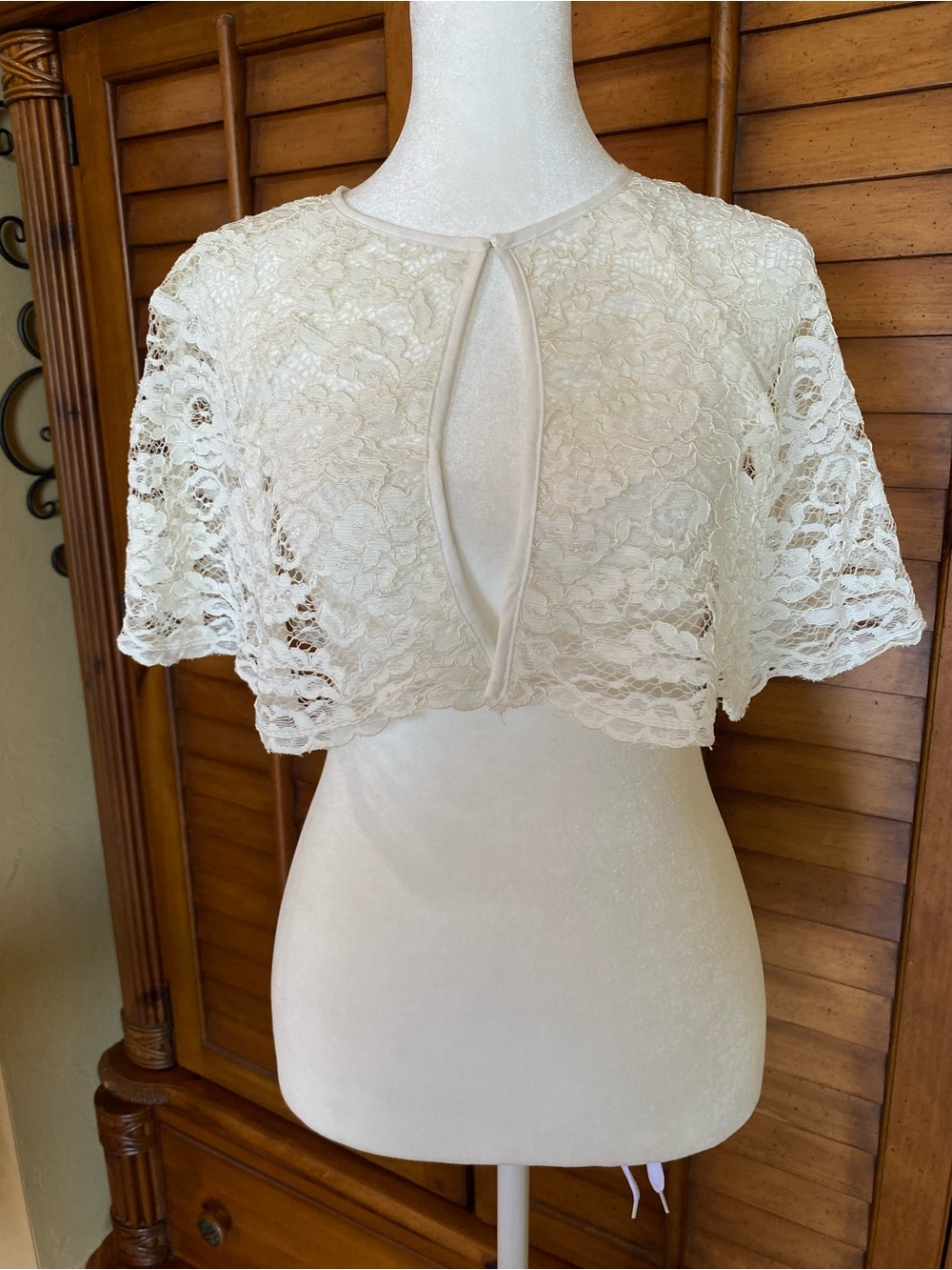 GB girls Cream Lace Cropped Bolero Jacket